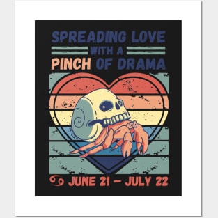 Funny Cancer Zodiac Sign - Spreading Love With A Pinch Of Drama Posters and Art